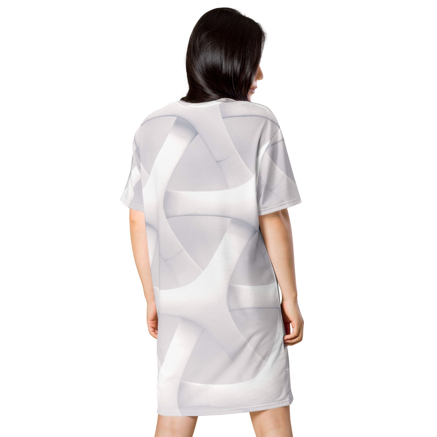 Black Paper - T-Shirt Dress "White on White"