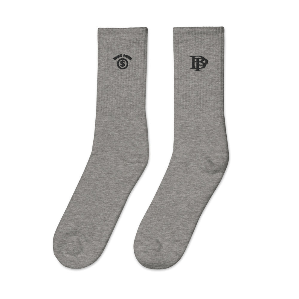 Black Paper - Embroidered Socks