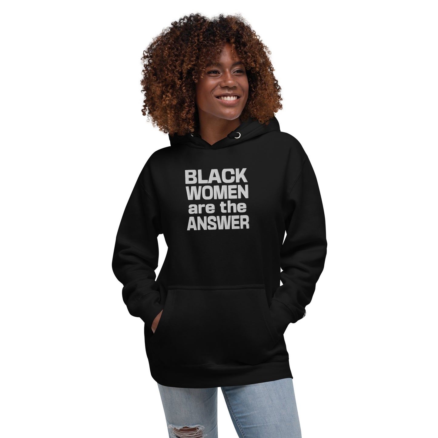 Hoodie - Black Women are the Answer (embroidered)